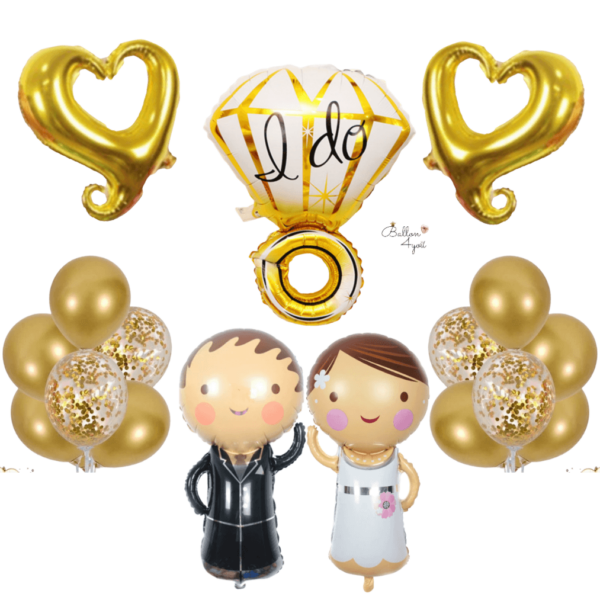 Hochzeit Ballon Dekoration Mr Mrs Herzballons Gold Ring