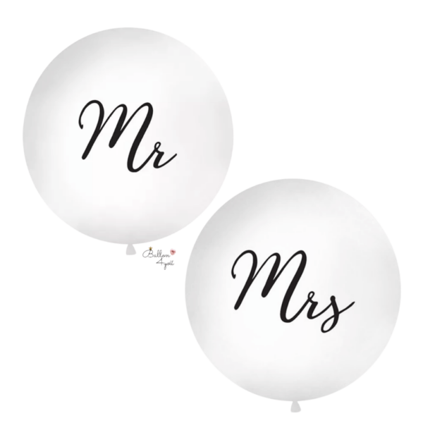 Mr & Mrs Riesen Luftballon weiß