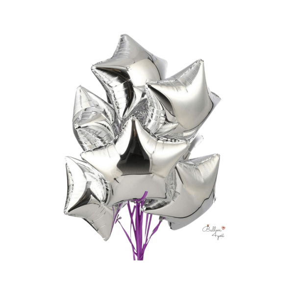 Stern Folienballons Helium Ballons silber