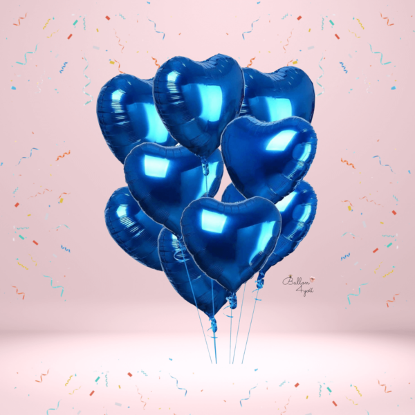 Rosa Herzballon Folie Luftballons Blau