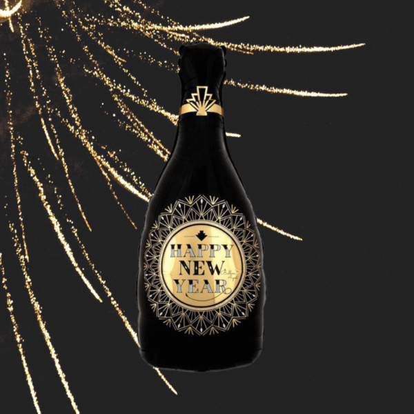 Sekt Weinflasche Silvester Ballondekor Happy New Year
