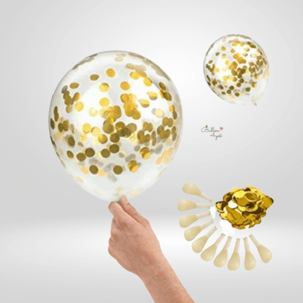 Konfetti Latexballons Gold
