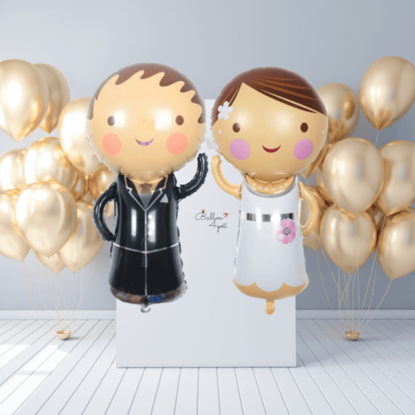 Brautpaar XXL Folienballon Wanddeko