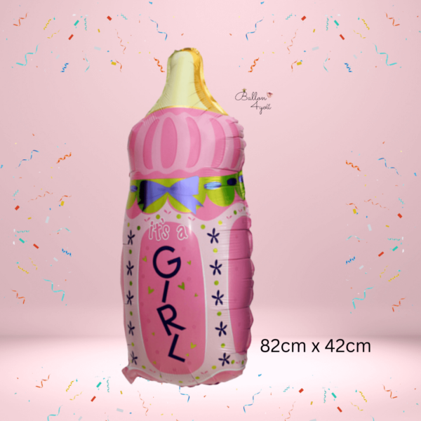 Babyflasche it´s a girl folienballon helium ballon mädchen geburt party