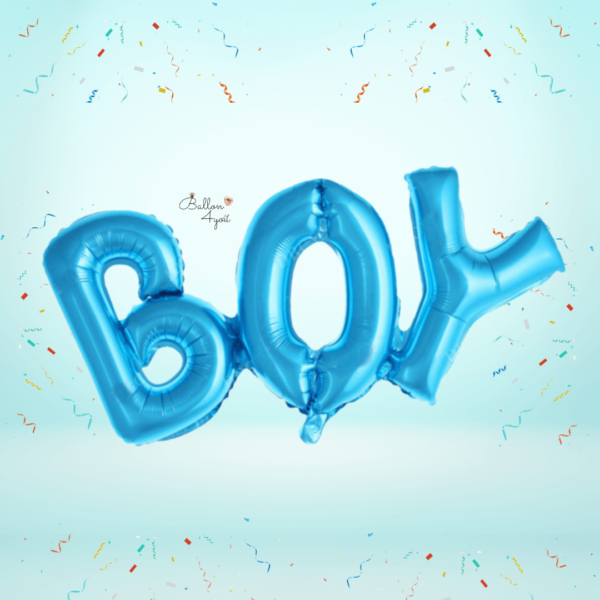 Boy Buchstaben Folienballon blau Junge Geburt Party