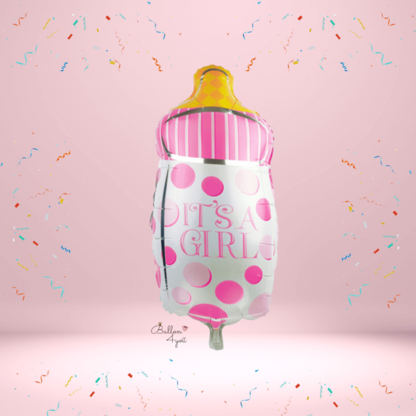 Mini Babyflasche it´s a girl Geburt Folienballon Luftballon Mädchen rosa