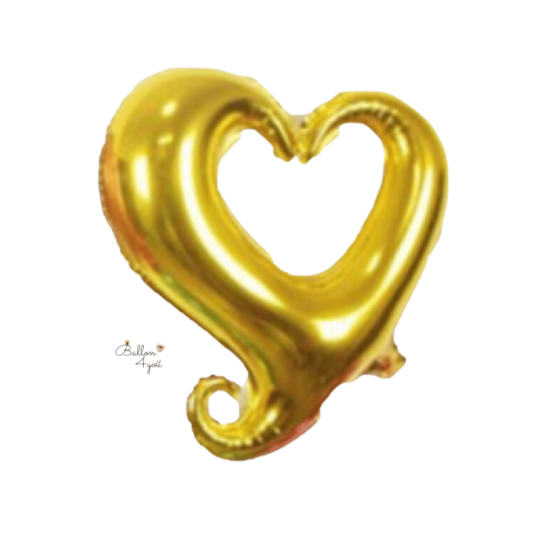 offenes Herz folienballon gold