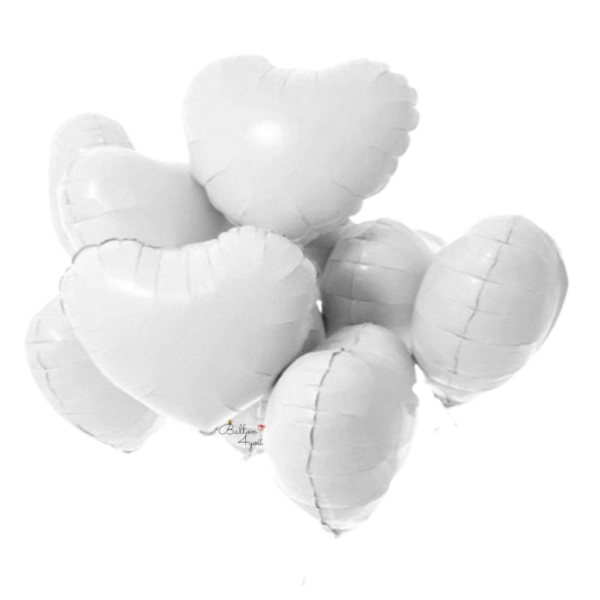 Herz Helium Luftballon Weiß