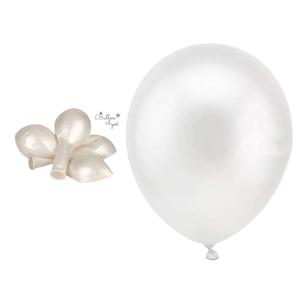 Weiße Metallic Helium Luftballons