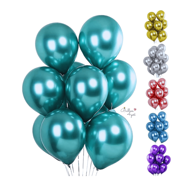 Metallic Luftballons grün Latexballons
