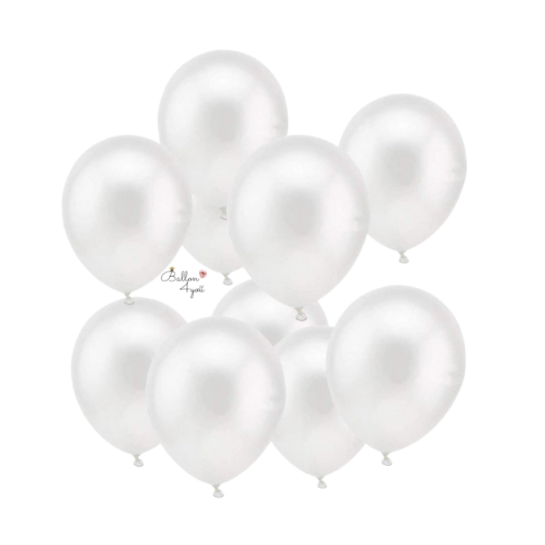 Metallic Luftballons Perl Weiß