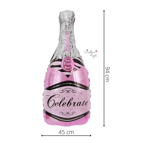 Folienballon Champagner Flasche Rosa 94cm