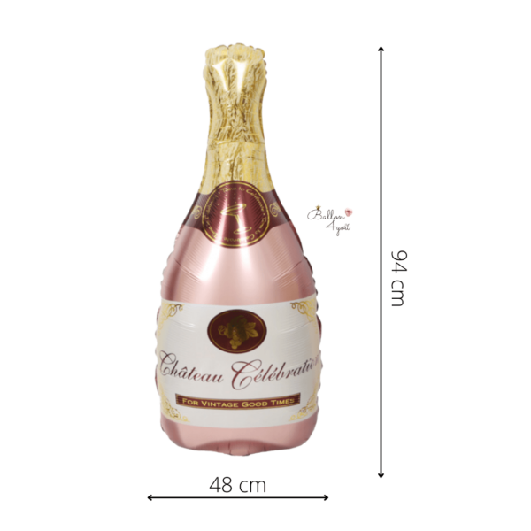 Champagner Flasche Folienballon Roségold