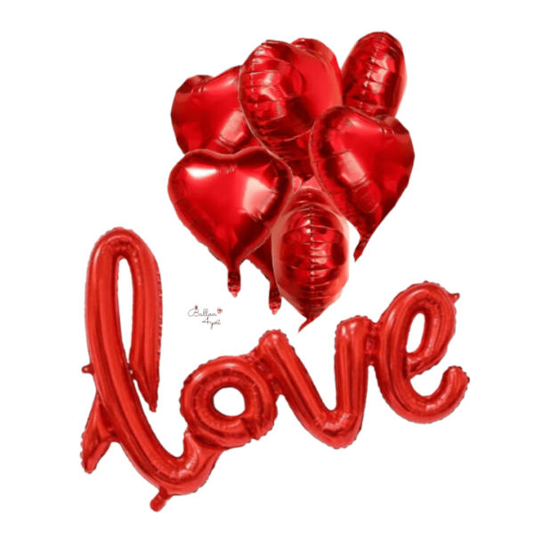 Valentinstag ideen Herz Luftballons Love Buchstaben Rot